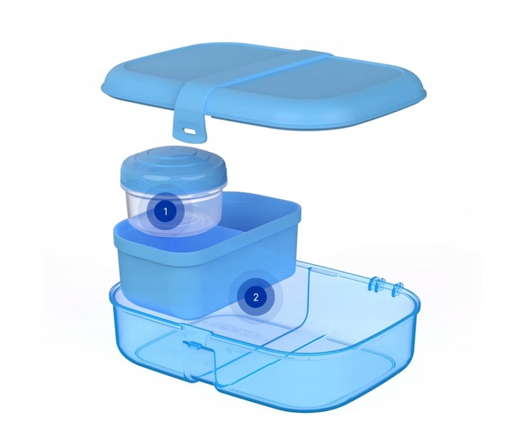 LUNCH BOX ŚNIADANIÓWKA Z PRZEGRÓDKAMI SISTEMA BOX POJEMNIK JEDZENIE 1100ml
