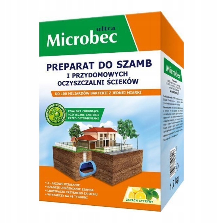 MICROBEC Ultra BAKTERIE ŚRODEK DO SZAMBA 1.2kg x 2