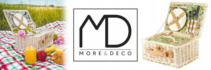 Kosz piknikowy z wikliny termotorba sztućce dla 2 osób praktyczny prezent