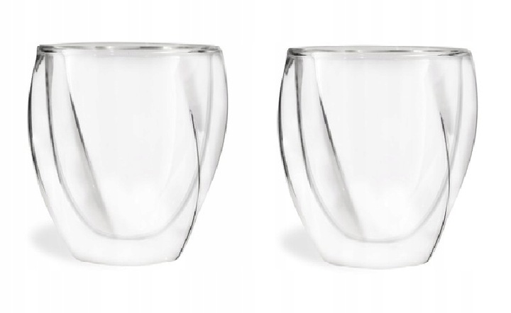 VIALLI CRISTALLO 2 SZKLANKI TERMICZNE KAWY LATTE SOKÓW HERBATY 250 ml
