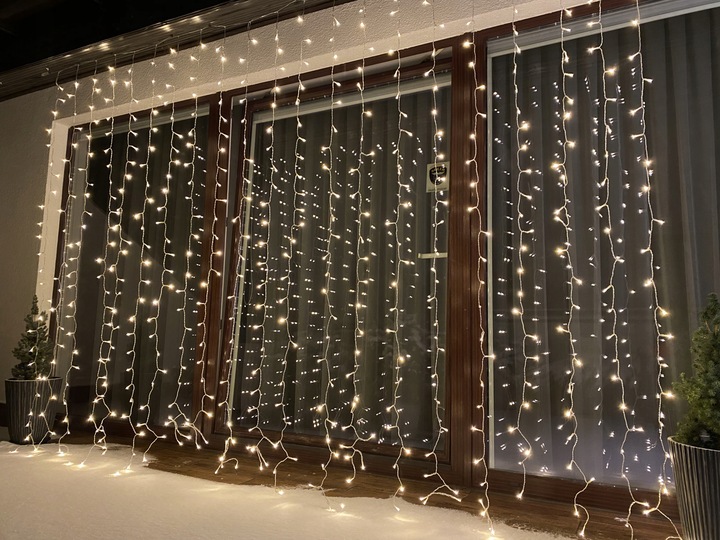 KURTYNA ŚWIETLNA 546LED XL LAMPKI CHOINKOWE 8 FUNKCJI sople CHOINKĘ CHOINKA