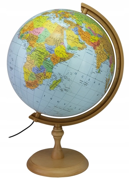 GLOBUS 320 podwójna mapa POL+FIZ drewno NA PREZENT APLIKACJA jakość polski