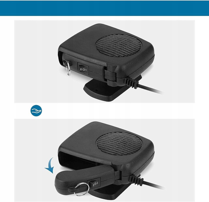 12V 200W PODGRZEWACZ SAMOCHODOWY PRZENOŚNY TERMOWENTYLATOR SAMOCHODOWY