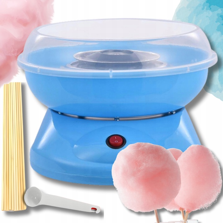 MASZYNA URZĄDZENIE DO WATY CUKROWEJ DLA DZIECI + AKCESORIA MIARKA PATYCZKI