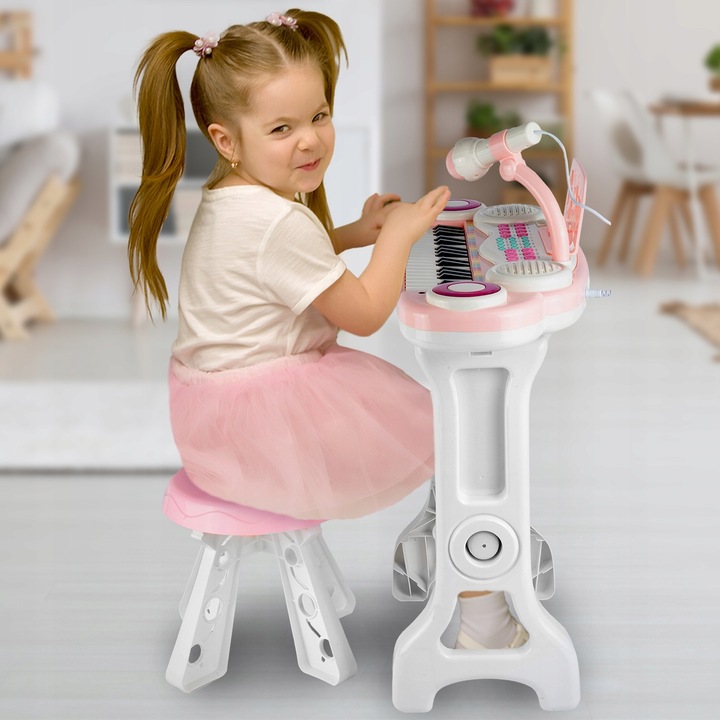 ORGANY ORGANKI KRZESEŁKO PIANINKO MP3 Z MIKROFONEM KEYBOARD USB DLA DZIECI