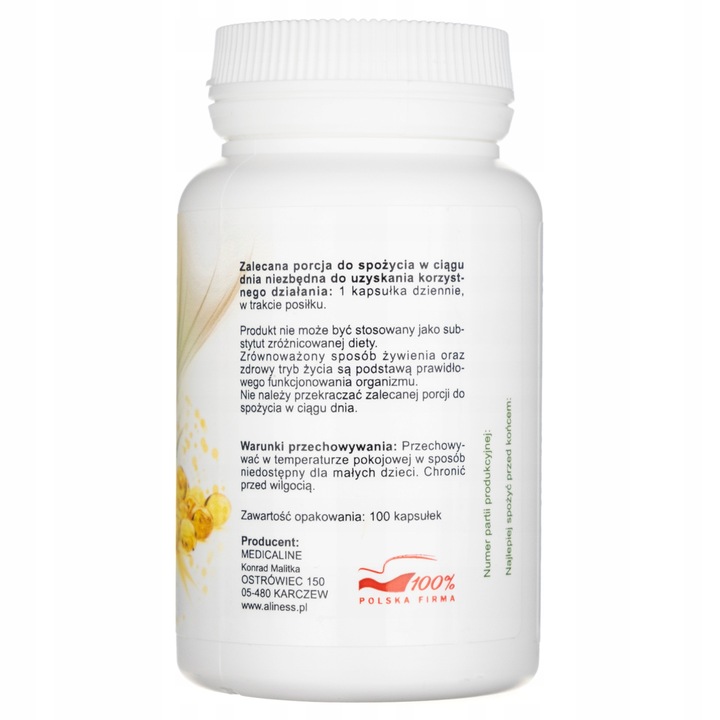 Aliness Naturalna Witamina E 400IU D-alfa-tokoferyl MŁODOŚĆ PŁODNOŚĆ 100kap