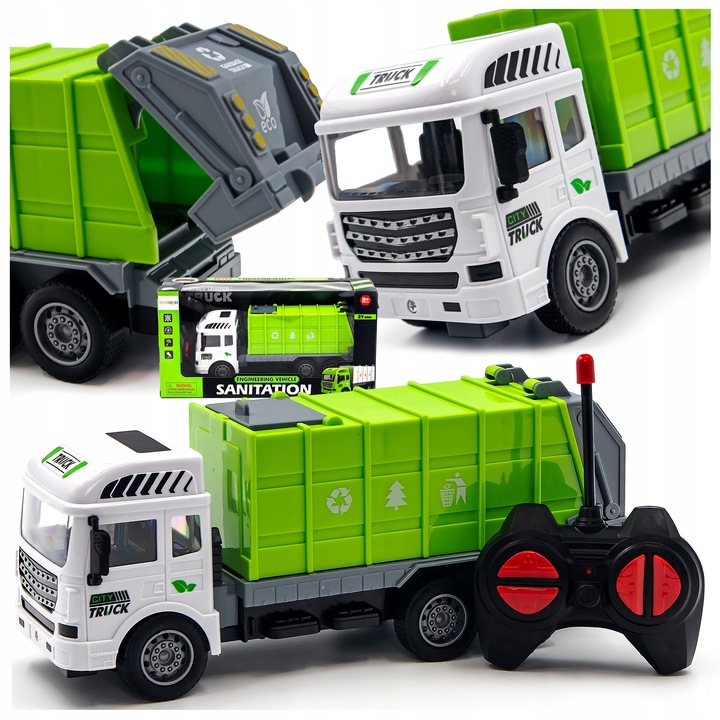 ŚMIECIARKA zdalnie STEROWANA RC DUŻY samochód dla dzieci AUTO Z PILOTEM wóz