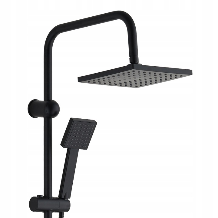 ZESTAW PRYSZNICOWY CZARNY Z DESZCZOWNICA, BATERIA, SŁUCHAWKA NATYNKOWY LOFT