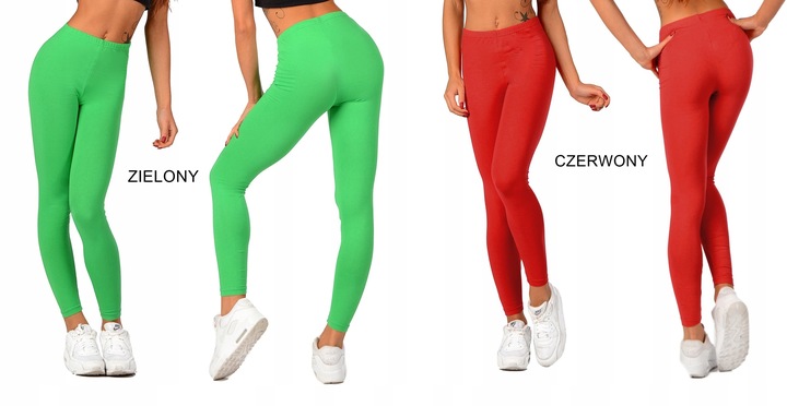 LEGGINSY bawełniane na gumce getry fitness M/38