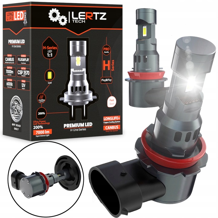 Żarówki LED H11 LED 2x Żarówka Canbus 1:1 MOCNE 6000K X - WHITE N GENERACJA