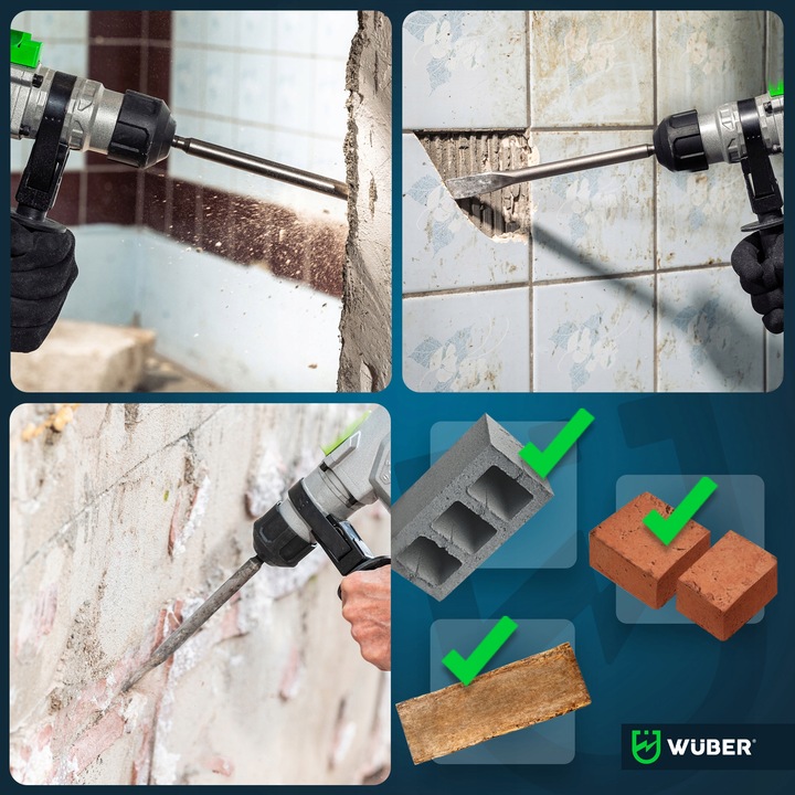 WIERTARKA MŁOTOWIERTARKA MŁOT UDAROWY MOCNA SDS+ WIERTŁA SZPICAK PRZECINAK