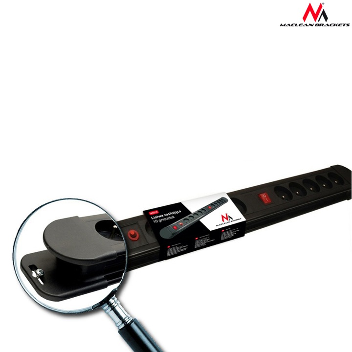 PRZEDŁUŻACZ LISTWA ZASILAJĄCA 10 GNIAZD 1,5m KABEL AUTOMATYCZNY BEZPIECZNIK