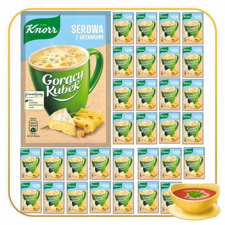 Pakiet 32szt Knorr Gorący Kubek Serowa z grzankami