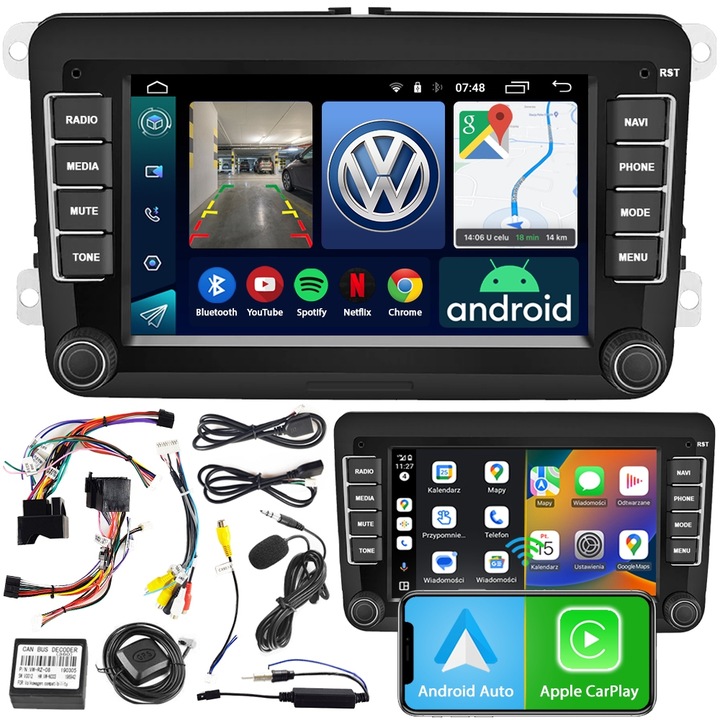 RADIO NAWIGACJA ANDROID VW PASSAT B6 B7 GOLF 5 6 TIGUAN TOURAN CADDY T5 T6