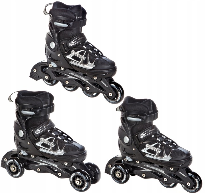 Rolko-Wrotki 3w1 Regulowane RAVEN Spirit Black/White 37-40