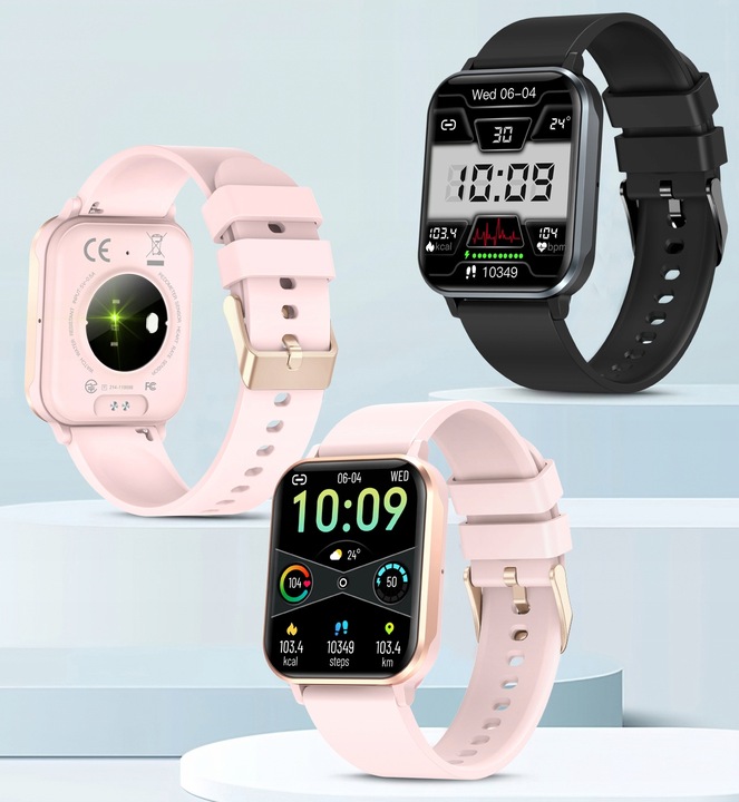 ZEGAREK SMARTWATCH CIŚNIENIE PULS ROZMOWY POL MENU
