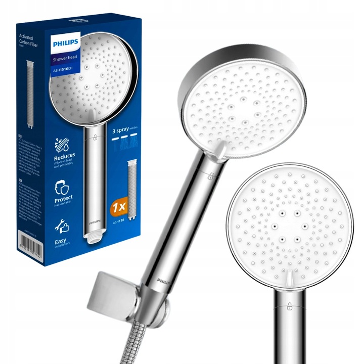 Słuchawka pod prysznic z filtrem PHILIPS AWP1516CH, filtr wody pod prysznic