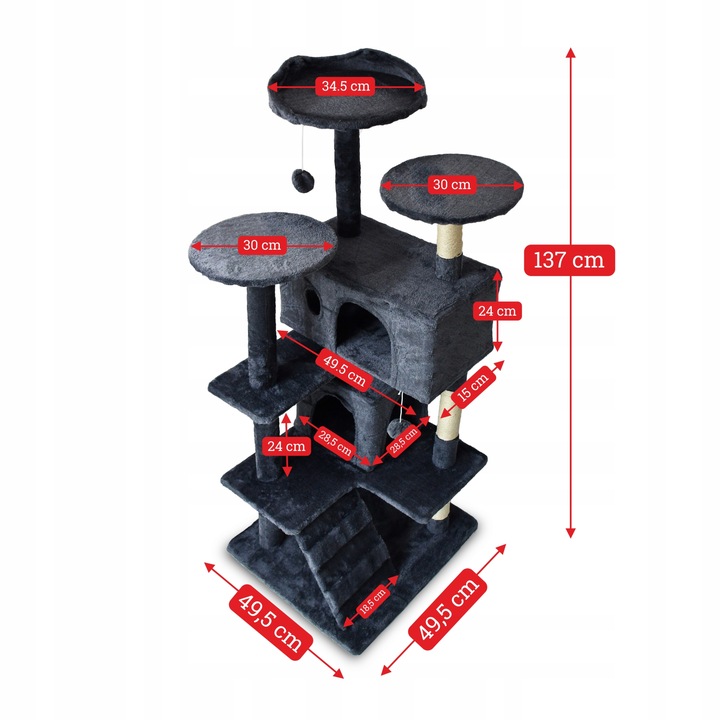 DRAPAK DLA KOTA DRZEWO WIEŻA LEGOWISKO DOMEK 7 POZIOMÓW DUŻY STABILNY