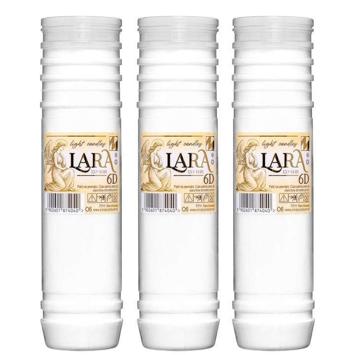 Wkłady do Zniczy 20 SZTUK parafinowe 6 DNI 23 cm parafina CAŁOROCZNE