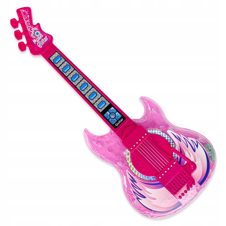 GITARA ELEKTRYCZNA + MIKROFON + STATYW KARAOKE INSTRUMENT DLA DZIECI ZESTAW