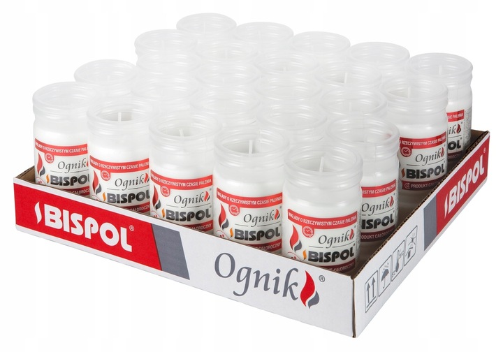 Wkłady do zniczy zalewane BISPOL WP2 48h 24szt
