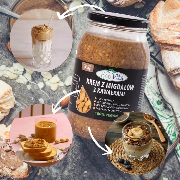 Pasta masło z migdałów migdałowe CRUNCH 900g