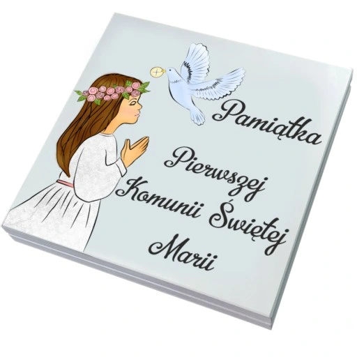 Pudełko ala koperta Pamiątka I Komunii na pieniądze prezent chrzestnej