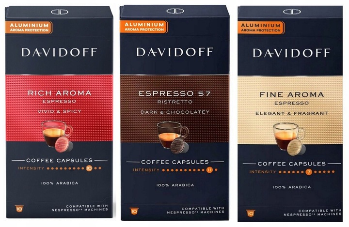 Kapsułki Nespresso Davidoff Zestaw Espresso 3x10