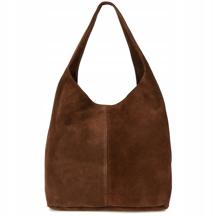 Torebka damska skórzana zamszowa pojemna shopper A4 klasyczna skóra włoska