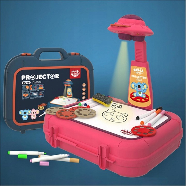 PROJEKTOR DO NAUKI RYSOWANIA RZUTNIK DLA DZIECI + 48 SLAJDÓW MAZAKI PREZENT