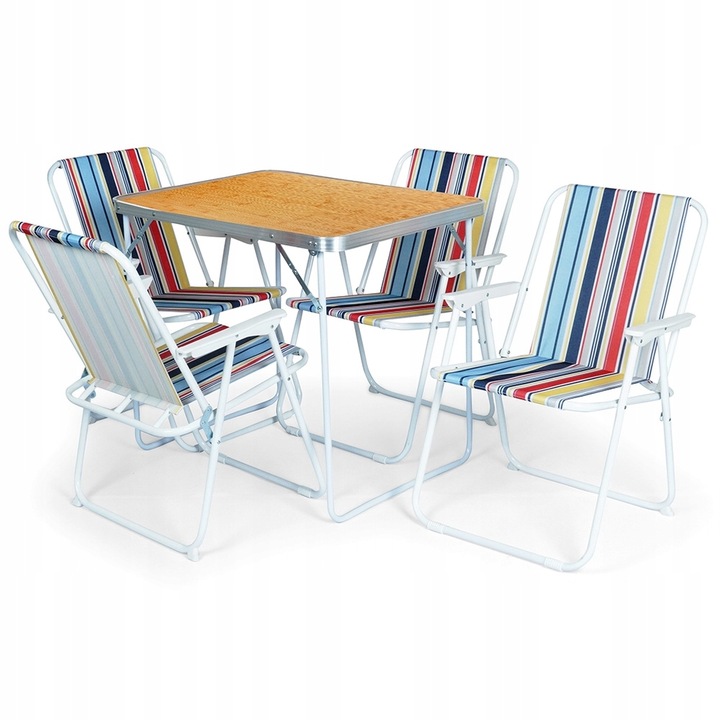 Meble TURYSTYCZNE ogrodowe kempingowe balkonowe stół + 4x krzesła składane