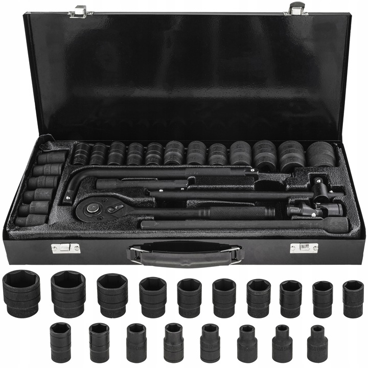 ZESTAW NASADEK UDAROWYCH 8-32MM NASADKI GRZECHOTKA 1/2 UDAR 24EL PRZEDŁUŻKA