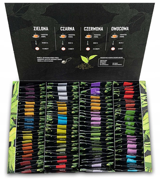 Zestaw herbat 100 saszetek Green Touch liściasta