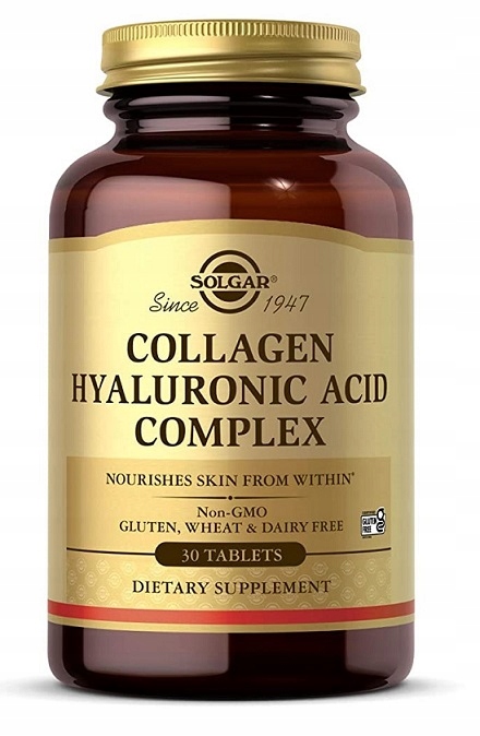 SOLGAR Collagen Hyaluronic Acid Complex 30t KOLAGEN KWAS HIALURONOWY WIT C