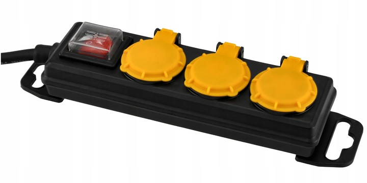 Przedłużacz Listwa Zasilająca 3 Gniazda 5m Wodoszczelny Z Wyłącznikiem IP44