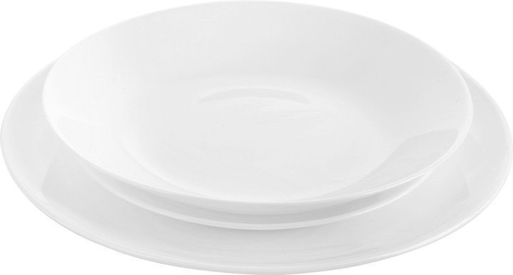 SERWIS OBIADOWY BIAŁE SZKŁO ZESTAW TALERZY BIAŁY NA 6 OSÓB WZÓR SONIA