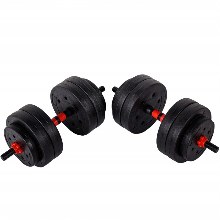 HANTLE BITUMICZNE REGULOWANE 2x20 KG+SZTANGA+UCHWYTY KETTLEBELL RP12-40