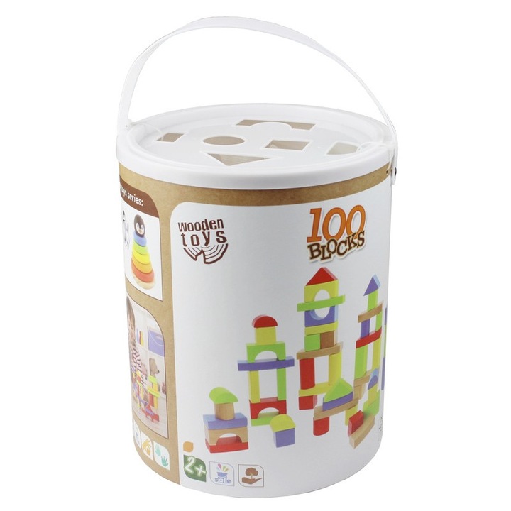 Klocki drewniane - 100 Klocków Blocks Klocki EKO 61685