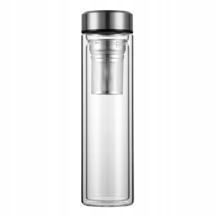 BUTELKA SZKLANA TERMICZNA Z ZAPARZACZEM FILTREM BIDON NA WODĘ KAMILLE