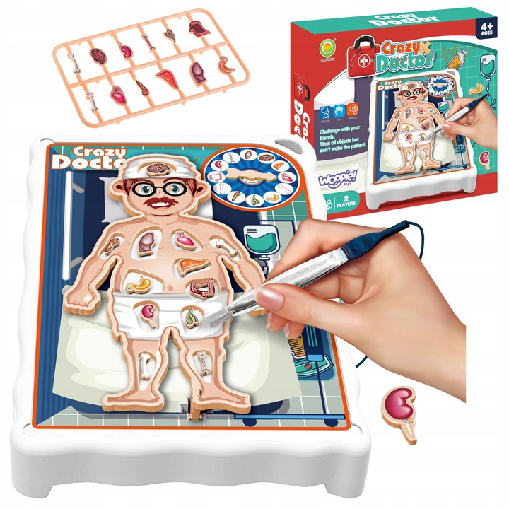 SZALONY LEKARZ GRA ZRĘCZNOŚCIOWA PLANSZOWA OPERACJA MAŁY DOKTOR WOOPIE