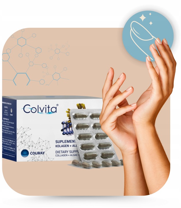 Kolagen liofilizowany Zdrowe Stawy Mocne Kości kapsułki Algi Wit.E x60 kaps