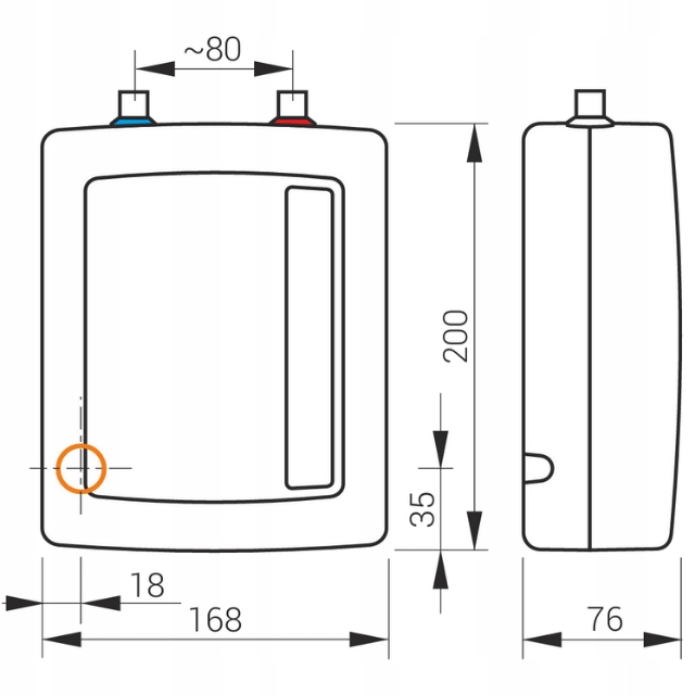 UNIWERSALNY PRZEPŁYWOWY PODGRZEWACZ WODY 6,2 KW KOSPEL EPO2 AMICUS GÓRA/DÓŁ