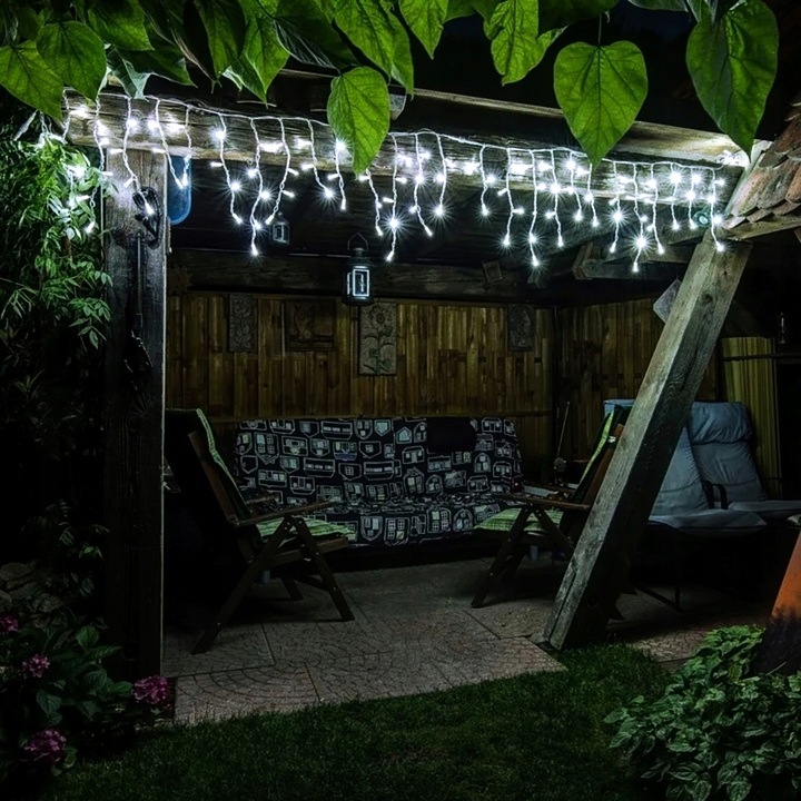 LAMPKI SOPLE 500 LED KURTYNA 13,2M ZEWNĘTRZNE WEWNĘTRZNE zimny biały