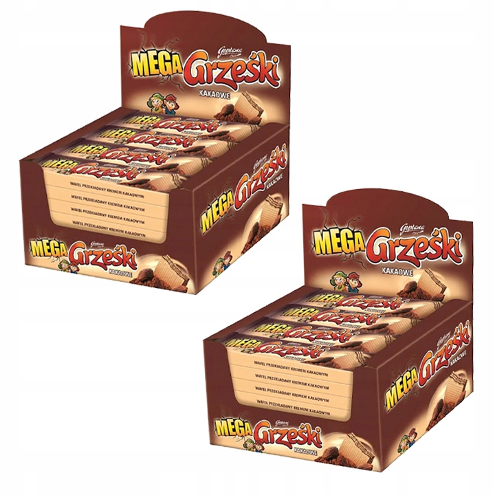 GRZEŚKI MEGA bez polewy 34g - 64szt Promocja