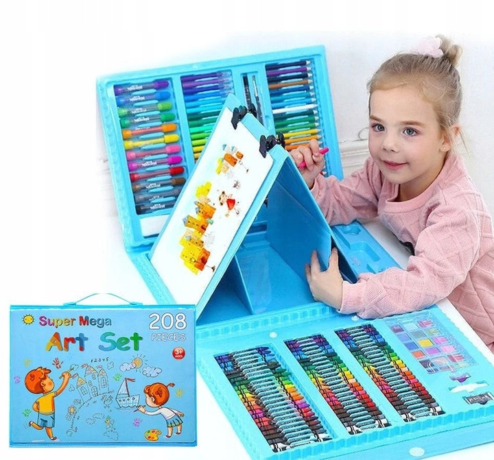 ZESTAW DO MALOWANIA DLA DZIECI 208el Artystyczny Plastyczny Twórczy Walizka