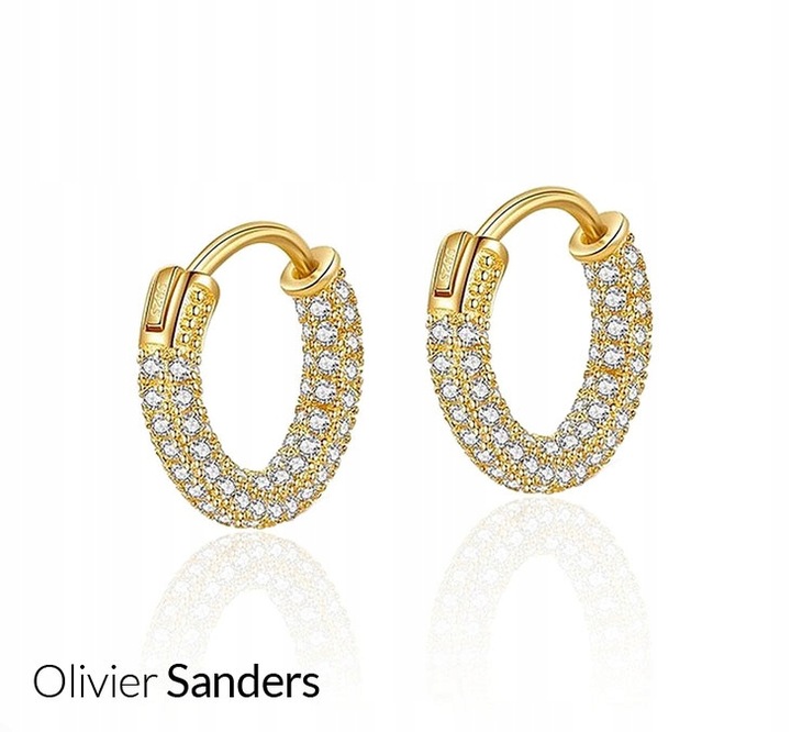 ZŁOTE KOLCZYKI DAMSKIE 585 Z KRYSZTAŁAMI SWAROVSKI GRAWER PREZENT DLA ŻONY