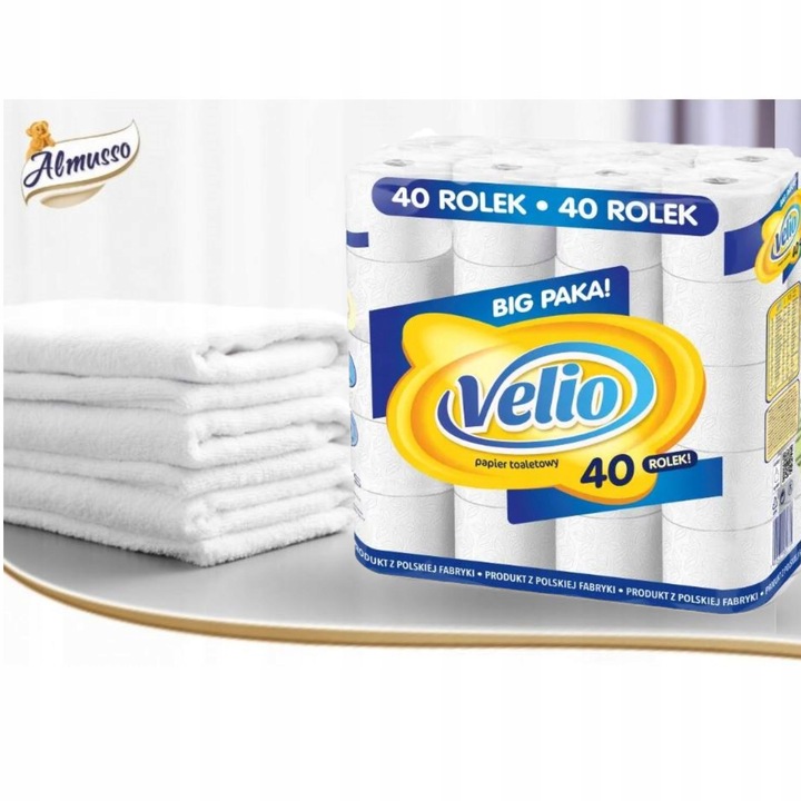 Papier toaletowy 3 warstwowy Almusso BIG 40 rolek biały