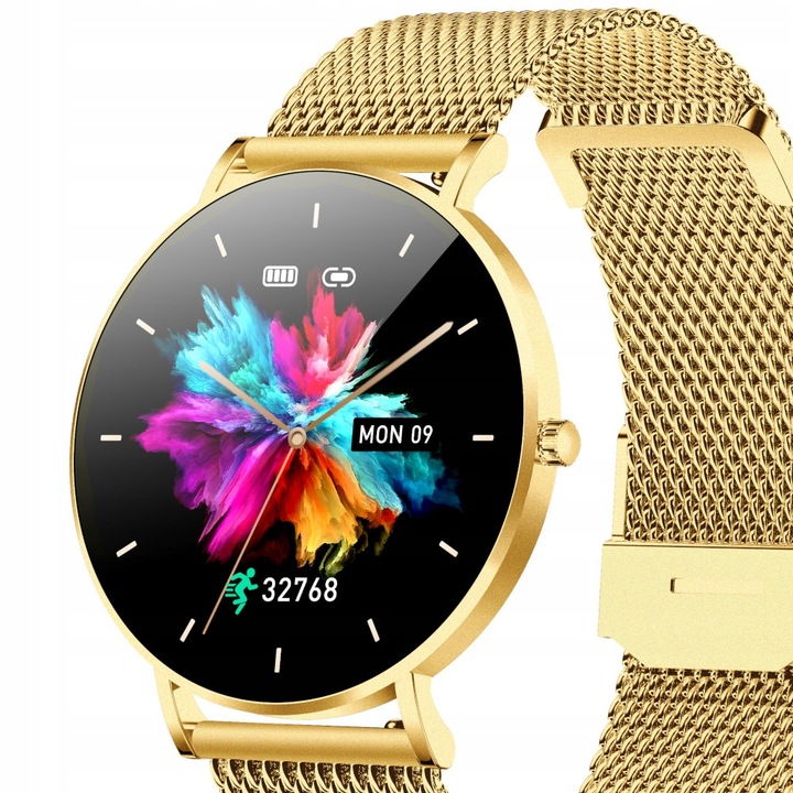 Smartwatch Zegarek Damski Złoty Manta Alexa LUX GOLD 2 Paski menu PL