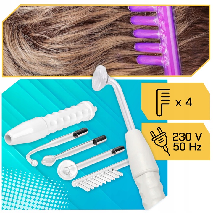 Derma wand darsonval 4 elektrody peloty najmocniejszy PRO do skóry twarzy