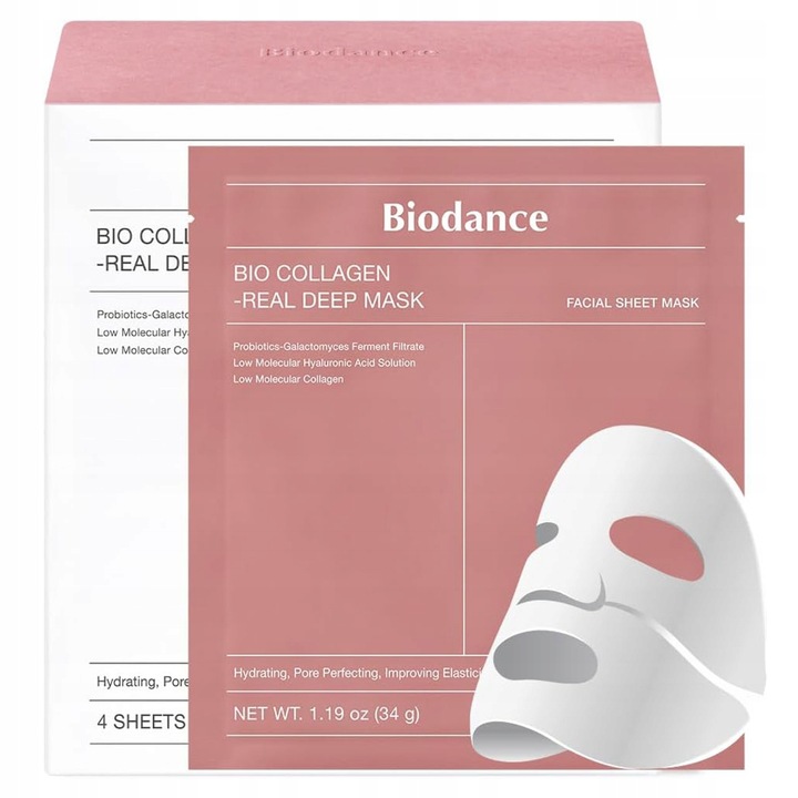 4 Szt Biodance Bio-kolagen Real Deep Mask Redukcja zmarszczków i linii